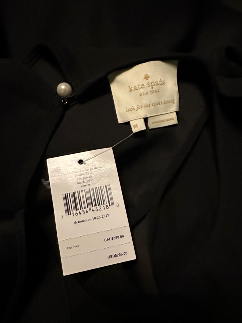 kate spade Black Cold-Shoulder Ruffle Dress - Picture 2 of 7